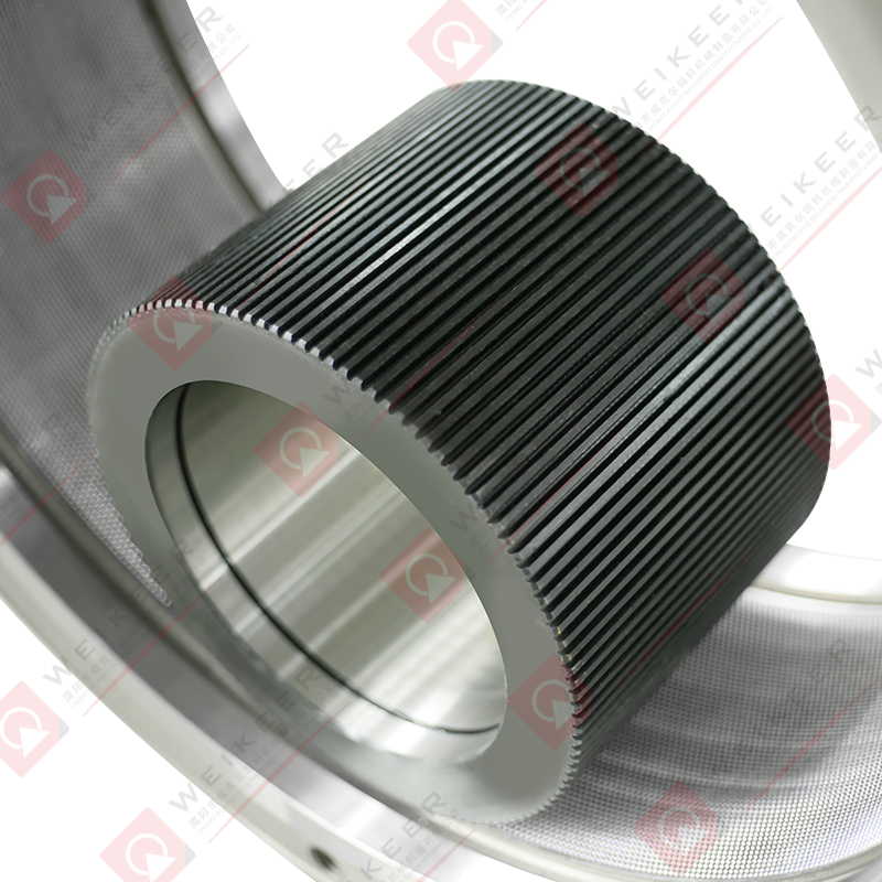 Buksan ang dulo corrugated alloy steel pellet roller