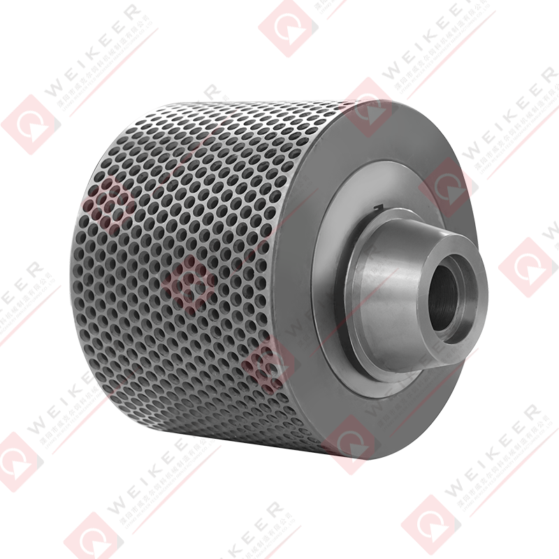 Dimpled bearing steel pellet roller